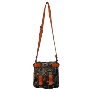 Camo Crossbody Purse Adjustable Orange Buckle Strap